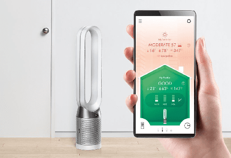 el pure cool de dyson tiene control remoto a través de aplicación movil